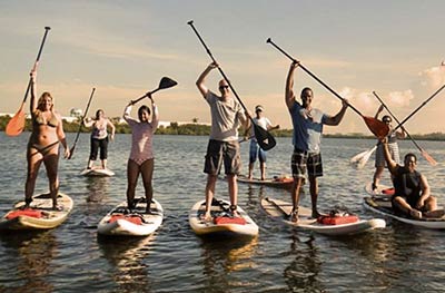 Group paddleboard lesson